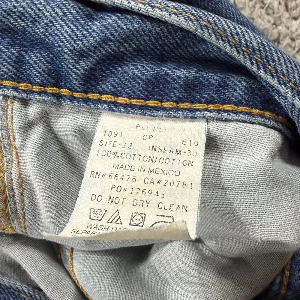 Vintage Tommy Hilfiger Jeans Mens 32x30 Blue Denim Wide Leg Baggy 90s Y2K THJ